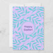  takken turquoise en violet happy easter feestdagenkaart (Voorkant)