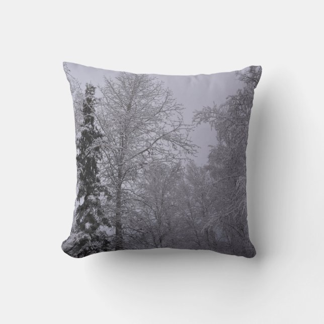 Takken van de Boom van de Kunst van de Sneeuwval Kussen (Voorkant)