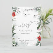 Takken van de pijnboom, Poinsettia RSVP Kaart (Staand voorkant)