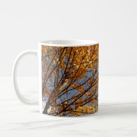 Takken van esdoornbladeren II Oranje herfst Koffiemok (Links)