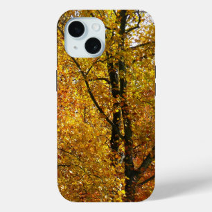 Takken van gele bladeren helder herfst kleurrijk iPhone 15 case