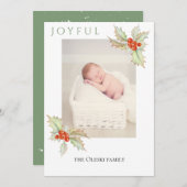 Takken van hulst platte kerst fotokaart feestdagenkaart (Voorkant / Achterkant)