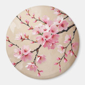 Takken van Kersenbloesem Kunst – Elegante Roze Sak Magneet (Voorkant)