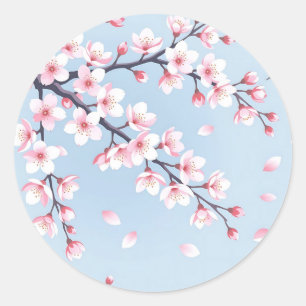 Takken van Kersenbloesem Serene Patroon Ronde Sticker
