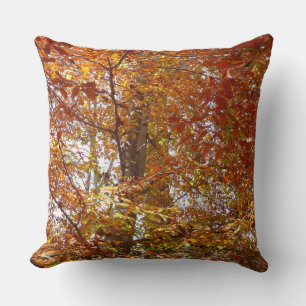 Takken van oranje bladeren herfst natuur kussen