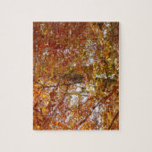 Takken van oranje bladeren herfst natuur legpuzzel (Verticaal)