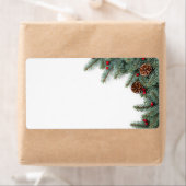 takken van zilveren spar met kegels en briar etiket (Insitu)