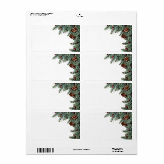 takken van zilveren spar met kegels en briar etiket (Full Sheet)