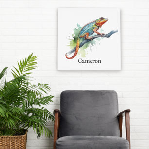 Takkengammaal: Chameleon Kunst, op maat gemaakt Canvas Afdruk