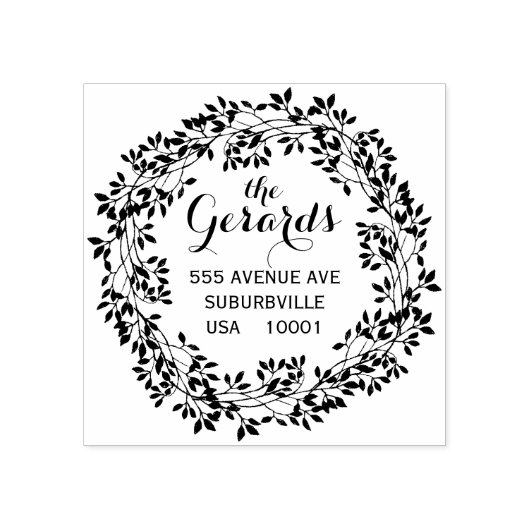 takkrans bladeren adres aangepaste rubberen stempe rubberstempel (Afrduk)