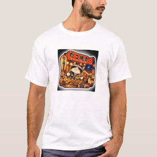 Takoyaki Stand Kat T-Shirt   Japanse Festival Kuns