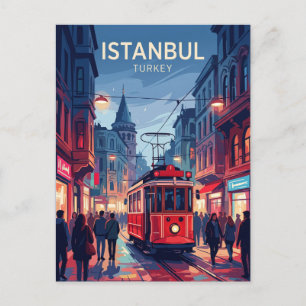 Taksim en Istiklal Avenue Turkije Briefkaart