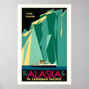 Taku-gletsjer Alaska Canadees Pacific Vintage Poster