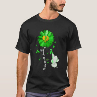 Tal Gezondheidsbewustzijn Groene Lint Olifant T-shirt