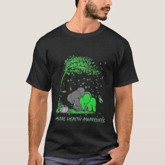 Tal Health Awareness Green Ribbon Elephant T-shirt