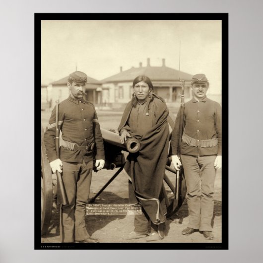 Tal paarden Oglala Indian SD 1891 Poster (Voorkant)