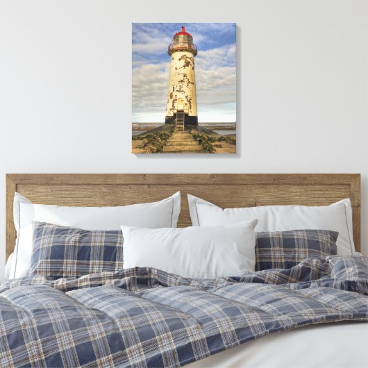 Talacre Het punt van Ayr Vuurtoren Canvas (Insitu (Slaapkamer))
