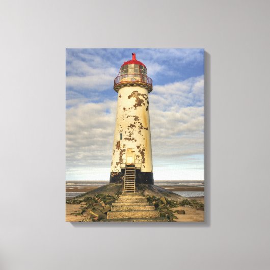 Talacre Het punt van Ayr Vuurtoren Canvas Afdruk (Voorkant)