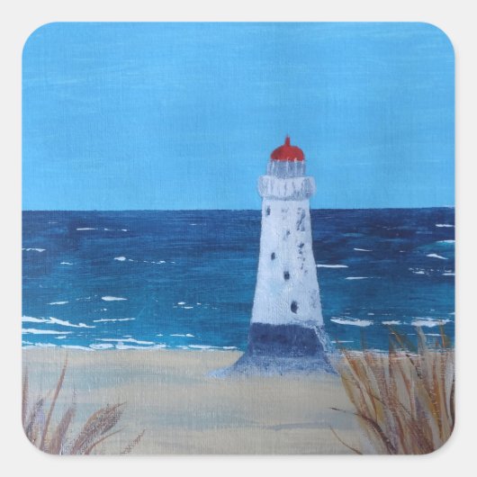 Talacre Lighthouse Vierkante Sticker (Voorkant)