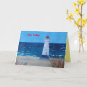 Talacre Vuurtoren Acryl Print Kaart (Gele Bloem)
