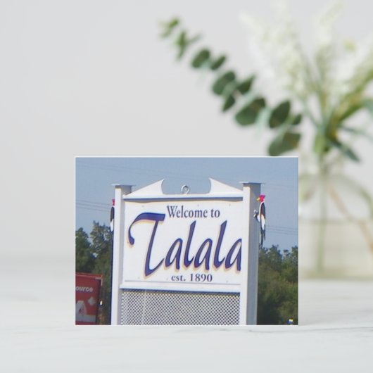 Talala, OK Welcome Sign Postcard Briefkaart (Staand voorkant)