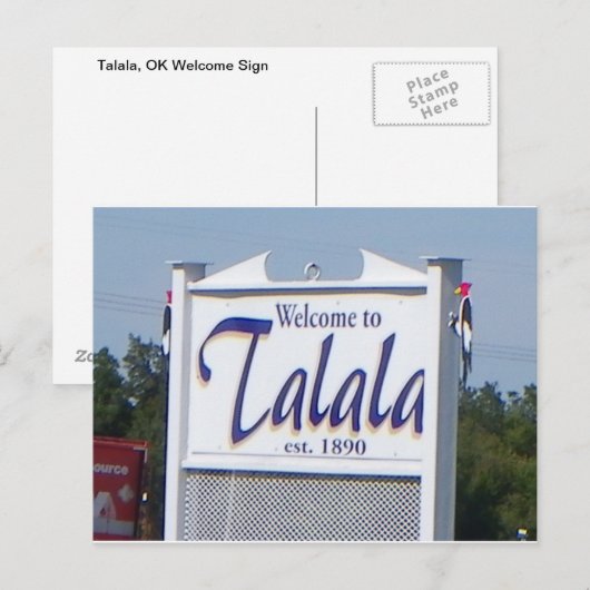Talala, OK Welcome Sign Postcard Briefkaart (Voorkant / Achterkant)