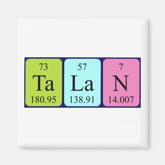 Talan periodieke table name magnet (Voorkant)
