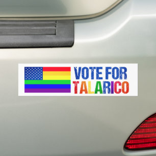 Talarico Regenboog Amerikaanse Vlag Verkiezing Bumpersticker
