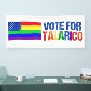 Talarico Regenboog Amerikaanse Vlag Verkiezing Spandoek