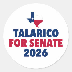 Talarico voor Senaat 2026 Verkiezing Texas Ronde Sticker