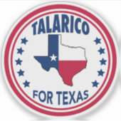 Talarico voor Texas Red White Blue Laptop Sticker (Voorkant)