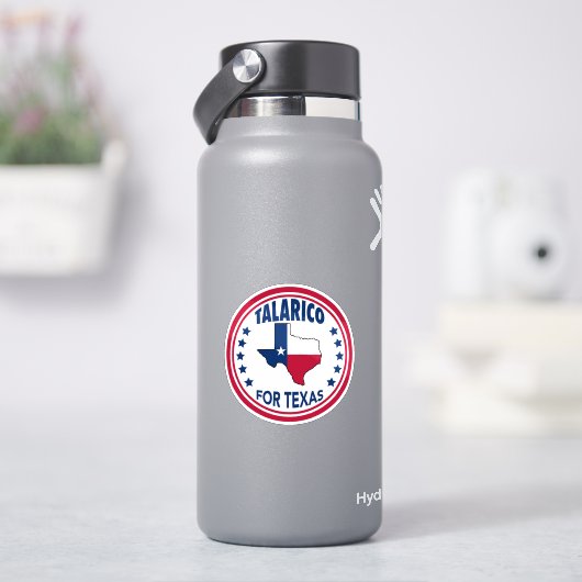 Talarico voor Texas Red White Blue Laptop Sticker (HydroFlask)