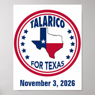 Talarico voor Texas Rood Wit Blauw Verkiezing Poster