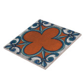 Talavera 07 Rust Blue Grey Mediterranean Geo Tegeltje (Zijkant)
