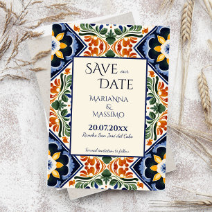 Talavera antieke Mexicaanse bruiloft Save The Date