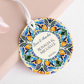 Talavera azulejo blauw Mexicaans bruiloft Bedankjes Labels