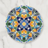 Talavera azulejo blauw  Mexicaans bruiloft Bedankjes Labels (Achterkant)