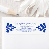 Talavera azulejo blauw Mexicaans bruiloft Etiket (Insitu)