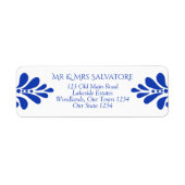 Talavera azulejo blauw  Mexicaans bruiloft Etiket (Voorkant)