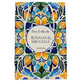 Talavera azulejo blauw  Mexicaans monogram Medium Cadeauzakje (Voorkant)