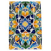 Talavera azulejo blauw  Mexicaans monogram Medium Cadeauzakje (Achterkant)