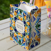 Talavera azulejo blauw Mexicaans monogram Medium Cadeauzakje