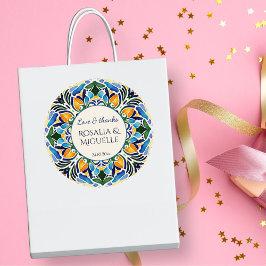 Talavera azulejo blauw  Mexicaanse gunst Ronde Sticker