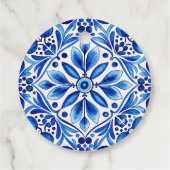  Talavera Azulejo blauw tegel bruiloft Bedankjes Labels (Achterkant)