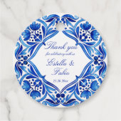  Talavera Azulejo blauw tegel bruiloft Bedankjes Labels (Voorkant)
