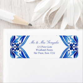  Talavera Azulejo blauw tegel bruiloft Etiket