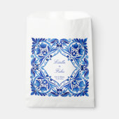 Talavera Azulejo blauw tegel bruiloft gunsten Bedankzakje (Voorkant)