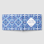 Talavera Azulejo blauw tegel bruiloft op maat Gastenboek (Volledig)