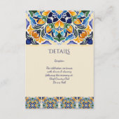 Talavera azulejo blauw tegel Mexicaanse bruiloft d Informatiekaartje (Voorkant)