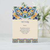 Talavera azulejo blauw tegel Mexicaanse bruiloft d Informatiekaartje (Staand voorkant)